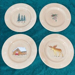 North woods collection stoneware salad plates